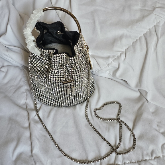 Silver Rhinestone Bucket Bag - Picture 2 of 3